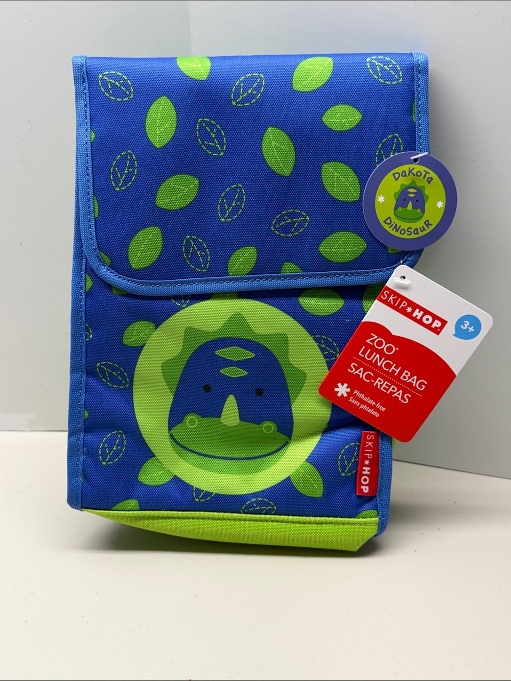 Skip Hop Blue and Green Dinosaur Lunch Bag